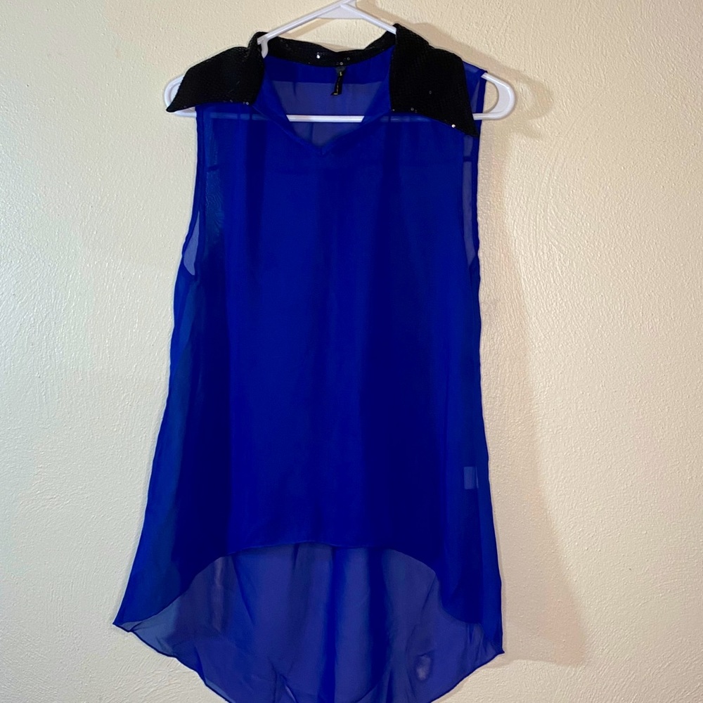 Lunatiks blue and black tank top